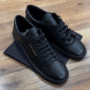 Saint Laurent Men's Black Leather Andy Sneakers